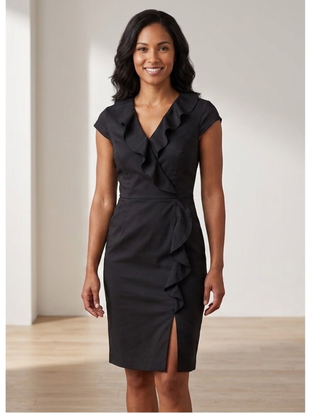 White House Black Market Ruffle Dress